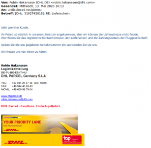 dhl-fake-email